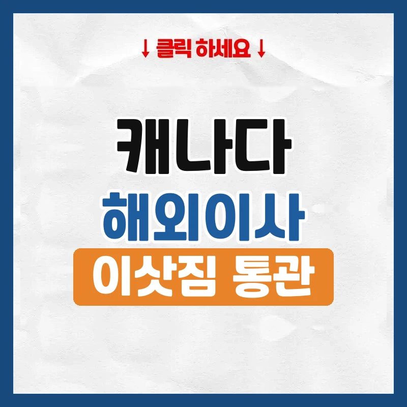 캐나다 이사, 이삿짐 통관과 기간